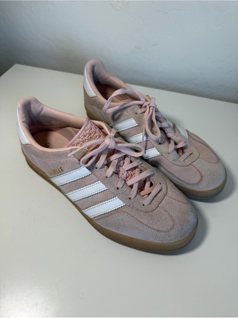 Adidas Gazelle Indoor Pink Suede Gum Sole Sneakers Low Top 9